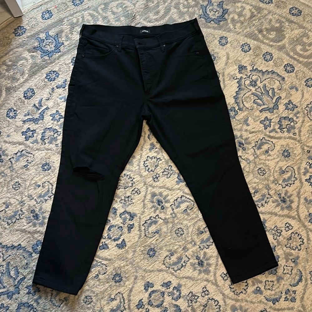 Express Mid Rise Jeans with Knee distress